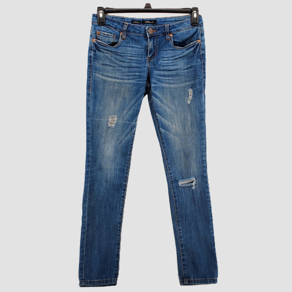 STS Blue Megan Ankle Skinny Jeans Womens‎ 5 Medium Wash Distressed Stretch Denim